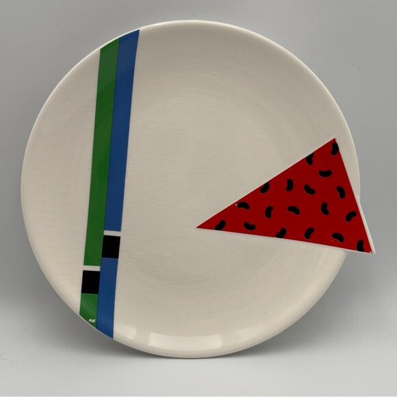 Vintage Fujimori Kato Kogei Alpha 3 Pop Art Saucer Plate Japan 1980’s Geometric - Picture 1 of 10